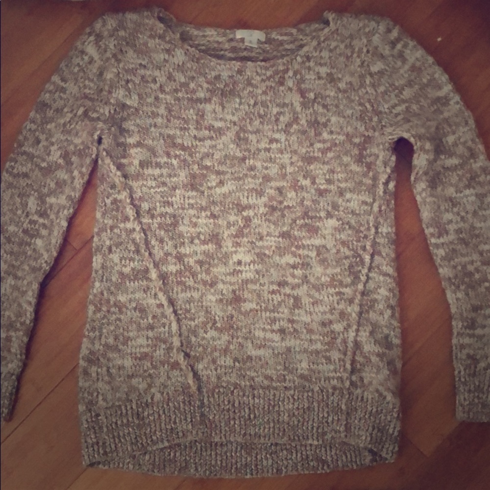 Tan and white marbled sweater!